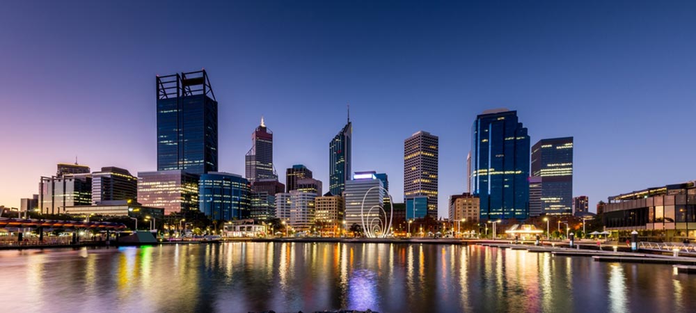 Perth skyline at night